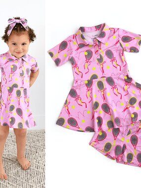 Serena Pink Bamboo Dress with Shorts